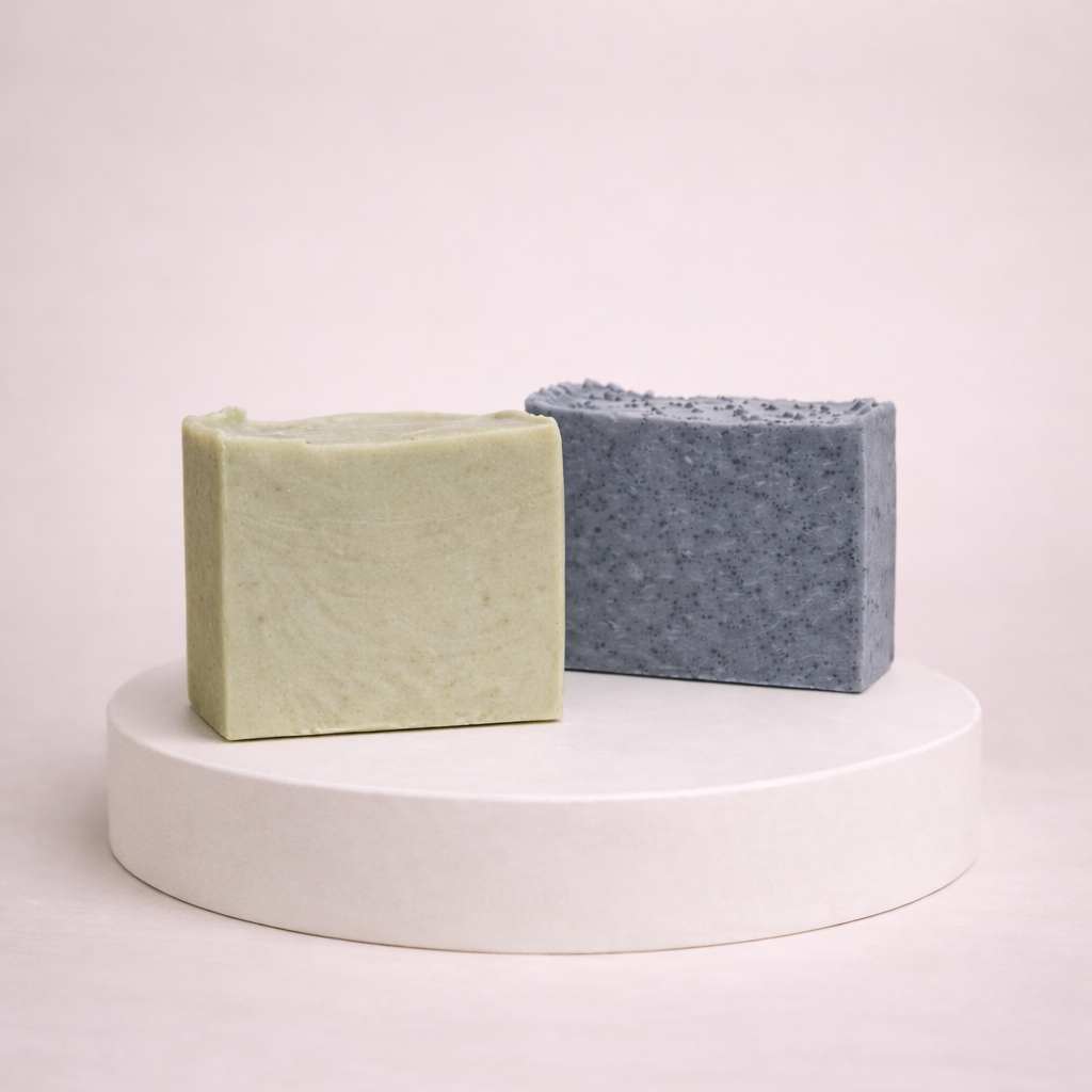 NU-MÍ Mint & Green Clay + Tea Tree Duo – 100% handgemaakte natuurlijke reinigingsbars voor een frisse en diep gereinigde huid