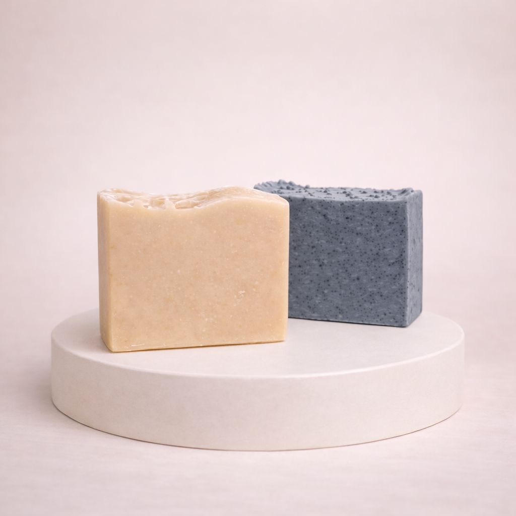 NU-MÍ Goat Milk & Honey + Tea Tree Duo – 100% handgemaakte natuurlijke reinigingsbars voor een zachte en diep gereinigde huid