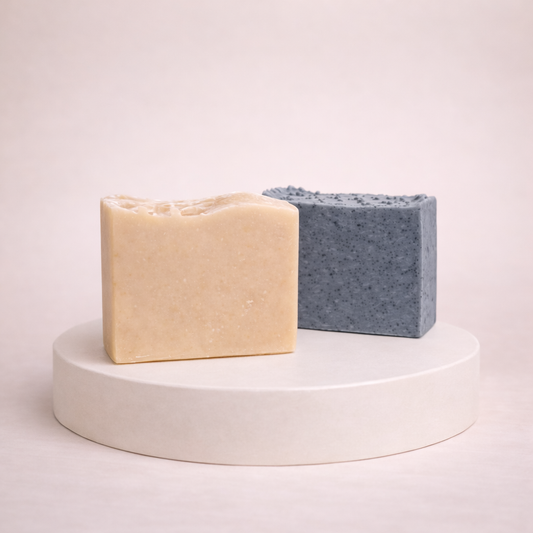 NU-MÍ Goat Milk & Honey + Tea Tree Duo – 100% handgemaakte natuurlijke reinigingsbars voor een zachte en diep gereinigde huid