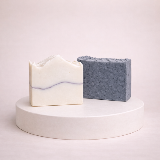 NU-MÍ Lavender & Purple Clay + Tea Tree Duo – 100% handgemaakte natuurlijke reinigingsbars voor een zuivere en gebalanceerde huid